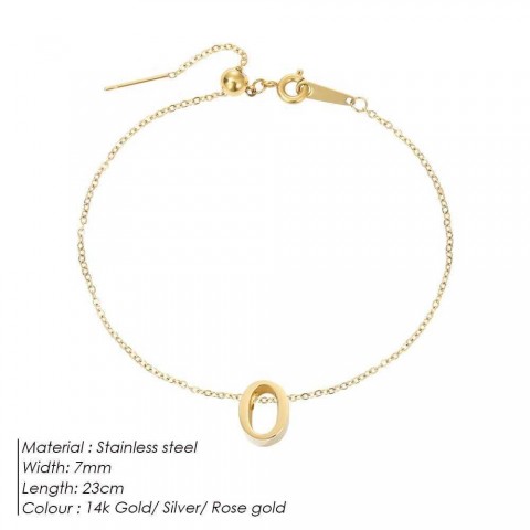 eManco Customizable Stainless Steel Initials Anklet - Unisex English Alphabet Gift W241217