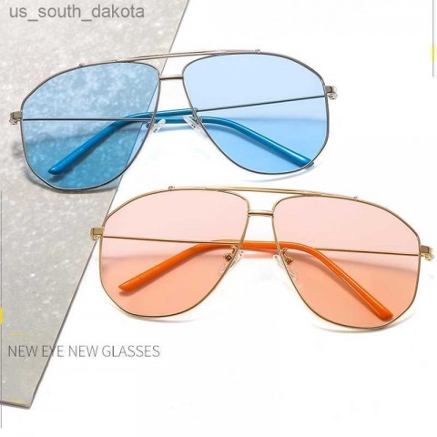 Ins Trendy Oversized Pilot Sun Glasses for Women | Lightweight Metal Frame | UV380 Protection | New 2022