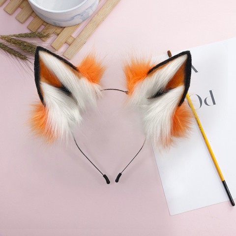 RUNSH Women's Golden Red Fox Ear Headbands for Girls - High-Quality Bohemian Hair Hoop Headwear