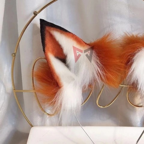 RUNSH Women's Golden Red Fox Ear Headbands for Girls - High-Quality Bohemian Hair Hoop Headwear
