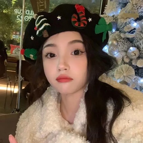 Y2K Beret Cap Women's Winter Wool Tweed Christmas Warm Fashion Party Hat 241009