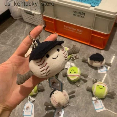 Jellycat H241118 Cute Plush Tennis Baseball Keychain for Boys