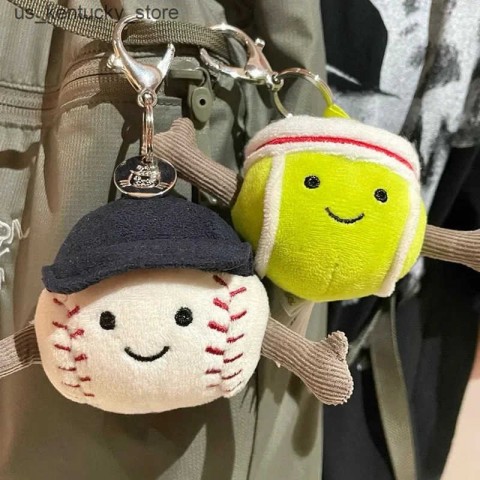 Jellycat H241118 Cute Plush Tennis Baseball Keychain for Boys