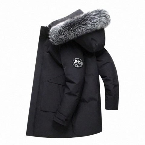 2023 Winter Men's Hooded Down Jacket, Warm White Duck Down Coat, Slim & Windproof