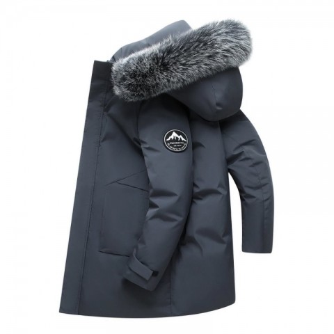 2023 Winter Men's Hooded Down Jacket, Warm White Duck Down Coat, Slim & Windproof