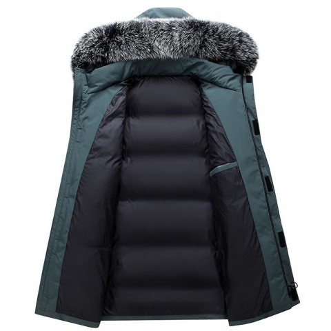 2023 Winter Men's Hooded Down Jacket, Warm White Duck Down Coat, Slim & Windproof