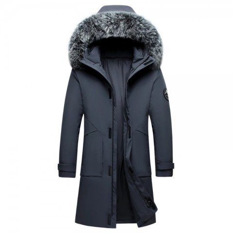 2023 Winter Men's Hooded Down Jacket, Warm White Duck Down Coat, Slim & Windproof