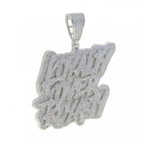 Iced Out Loyalty Over Royalty CZ Pendant Necklace for Men Women