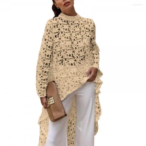 Elegant Lace Floral Patchwork Blouse for Women