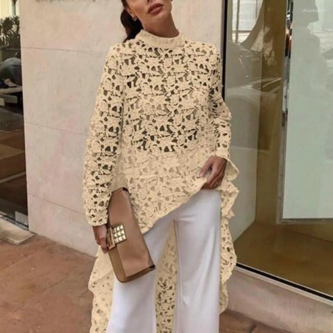 Elegant Lace Floral Patchwork Blouse for Women