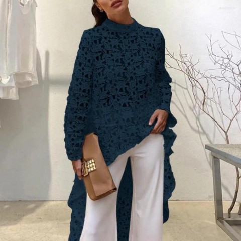Elegant Lace Floral Patchwork Blouse for Women