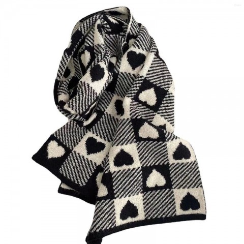 Warm Classic Plaid Scarf for Women - Thick Pashmina Fabric
