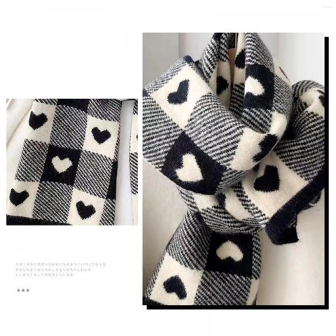 Warm Classic Plaid Scarf for Women - Thick Pashmina Fabric