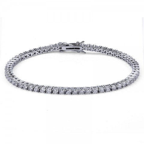 Iced Out Crystal Bangle Bracelet for Women with AAA Cubic Zirconia