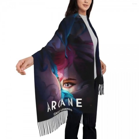 Arcane Anime Custom Printed Scarf for Men and Women - Warm Winter Shawl