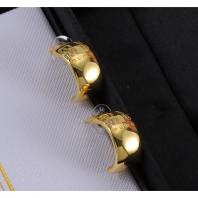Stud Trendy Spike Crystal Hoop Earrings in 18K Gold for Women's Wedding & Party