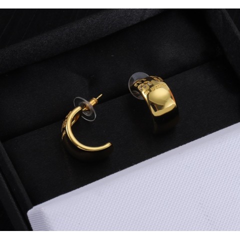 Stud Trendy Spike Crystal Hoop Earrings in 18K Gold for Women's Wedding & Party