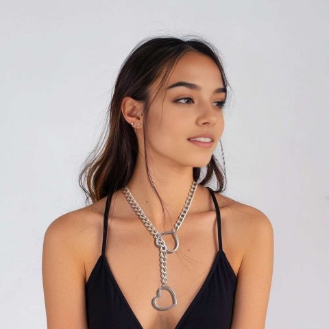 Heart Leather Choker Necklace for Women