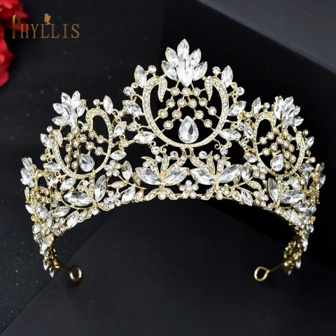 Baroque A195 Crystal Bridal Headband for Women, Wedding Queen Headwear