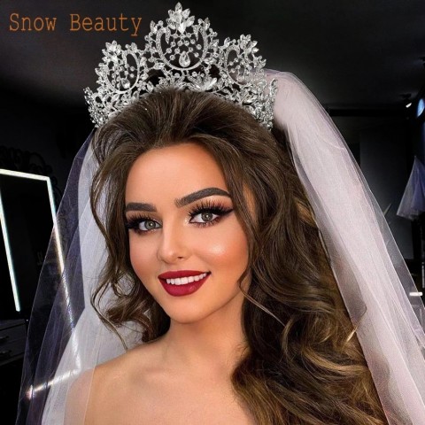 Baroque A195 Crystal Bridal Headband for Women, Wedding Queen Headwear