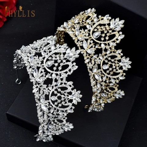 Baroque A195 Crystal Bridal Headband for Women, Wedding Queen Headwear