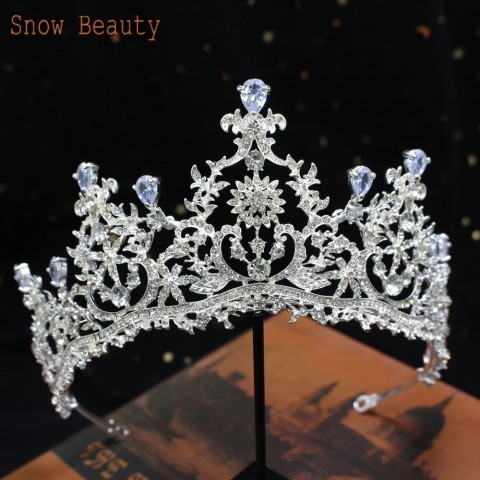 Baroque A195 Crystal Bridal Headband for Women, Wedding Queen Headwear