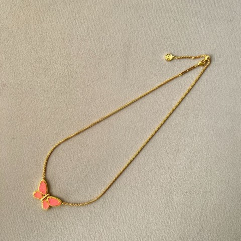 New Meirui Designer Golden Butterfly Necklace, Adjustable Preppy Style Pendant