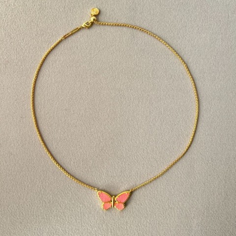 New Meirui Designer Golden Butterfly Necklace, Adjustable Preppy Style Pendant