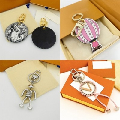 Classic 18K Gold Plated Stainless Steel Keychain with Moonstone