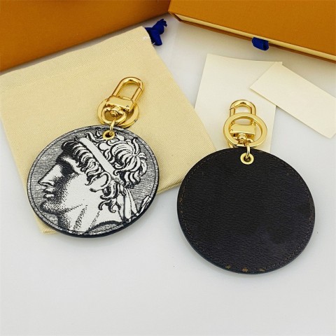 Classic 18K Gold Plated Stainless Steel Keychain with Moonstone