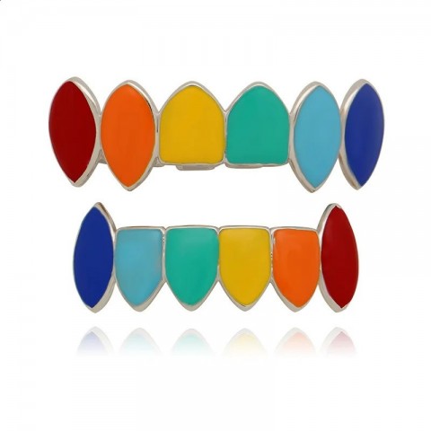 Colorful Fangs Style Teeth Caps for Cosplay Parties - Unisex Dental Jewelry TG072