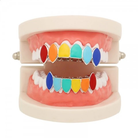 Colorful Fangs Style Teeth Caps for Cosplay Parties - Unisex Dental Jewelry TG072