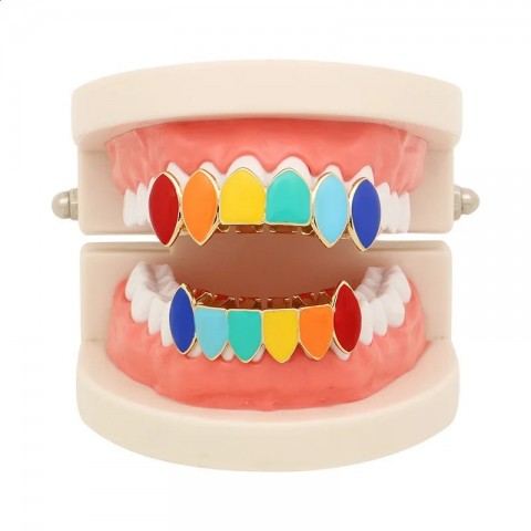 Colorful Fangs Style Teeth Caps for Cosplay Parties - Unisex Dental Jewelry TG072