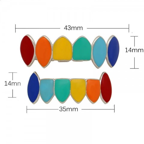 Colorful Fangs Style Teeth Caps for Cosplay Parties - Unisex Dental Jewelry TG072