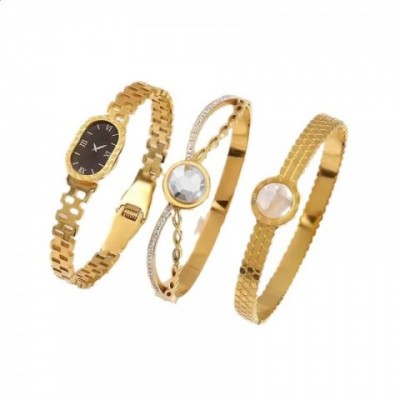 American Men's Fashion Stainless Steel Roman Numeral Watch Bracelet