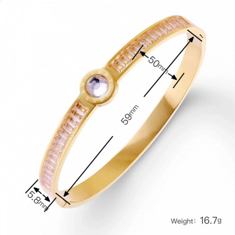 American Men's Fashion Stainless Steel Roman Numeral Watch Bracelet