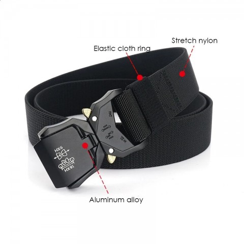 VATLTY Men's Quick Release Buckle Elastic Belt 125/140cm Aluminum Alloy