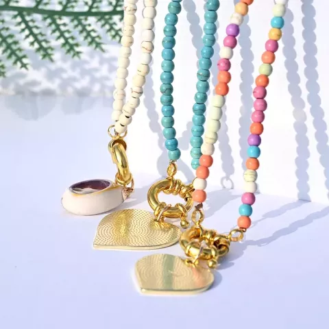 Rainbow Heart Butterfly Choker Necklace for Women - Trendy Bohemian Shell Pendant