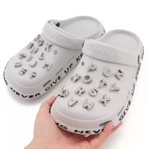 Croc Accessory Alphabet Charms Glitter Rhinestone Jewelry for Croc Shoes