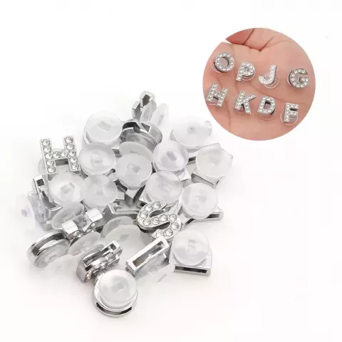 Croc Accessory Alphabet Charms Glitter Rhinestone Jewelry for Croc Shoes