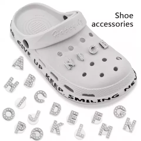 Croc Accessory Alphabet Charms Glitter Rhinestone Jewelry for Croc Shoes