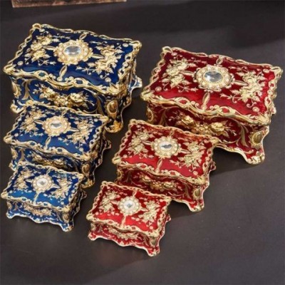 Antique Engraved Metal Jewelry Box for Elegant Storage