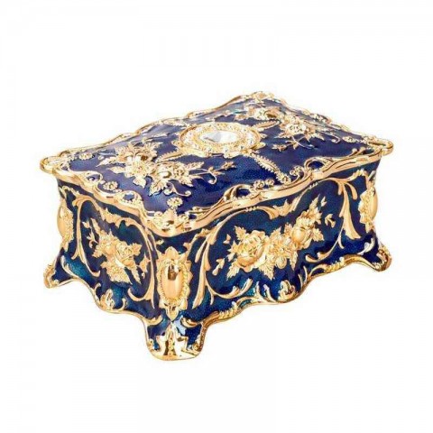 Antique Engraved Metal Jewelry Box for Elegant Storage