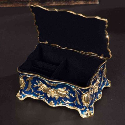 Antique Engraved Metal Jewelry Box for Elegant Storage