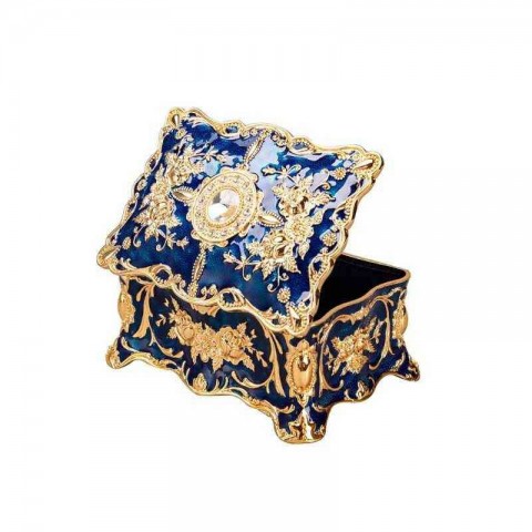 Antique Engraved Metal Jewelry Box for Elegant Storage
