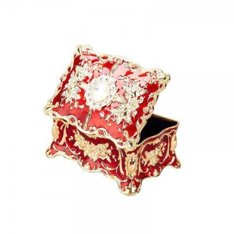 Antique Engraved Metal Jewelry Box for Elegant Storage