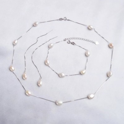 ASHIQI Sterling Silver Jewelry Set Celtic Heart Pearl Earrings Necklace Bracelet for Women Unisex