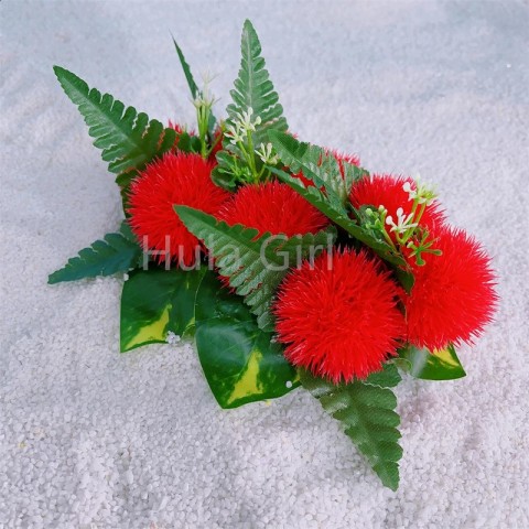 Hawaiian Red Lehua Leaf Hair Clips for Women - Tropical Flower Accessories 250420