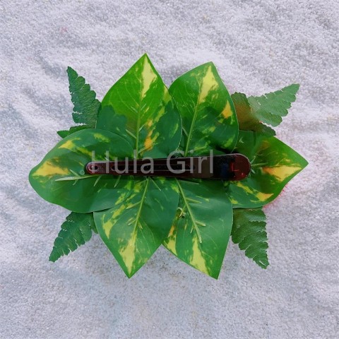 Hawaiian Red Lehua Leaf Hair Clips for Women - Tropical Flower Accessories 250420