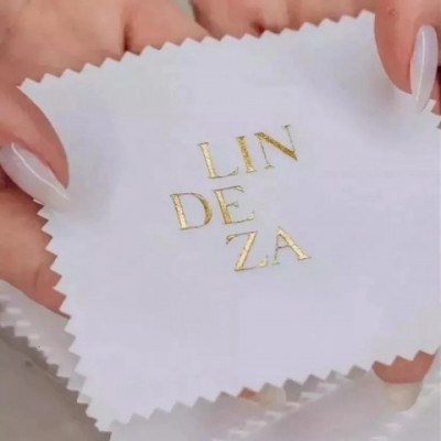 Custom Embossed Silver Jewelry Cleaning Bags, 200pcs Blue Microfiber Suede for Women